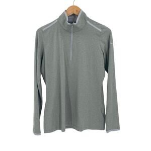 Nike golf pullover 1/4 zip activewear long sleeve top gray womens large